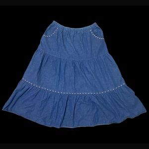 Y2K DENIM MIDI SKIRT SIZE LARGE